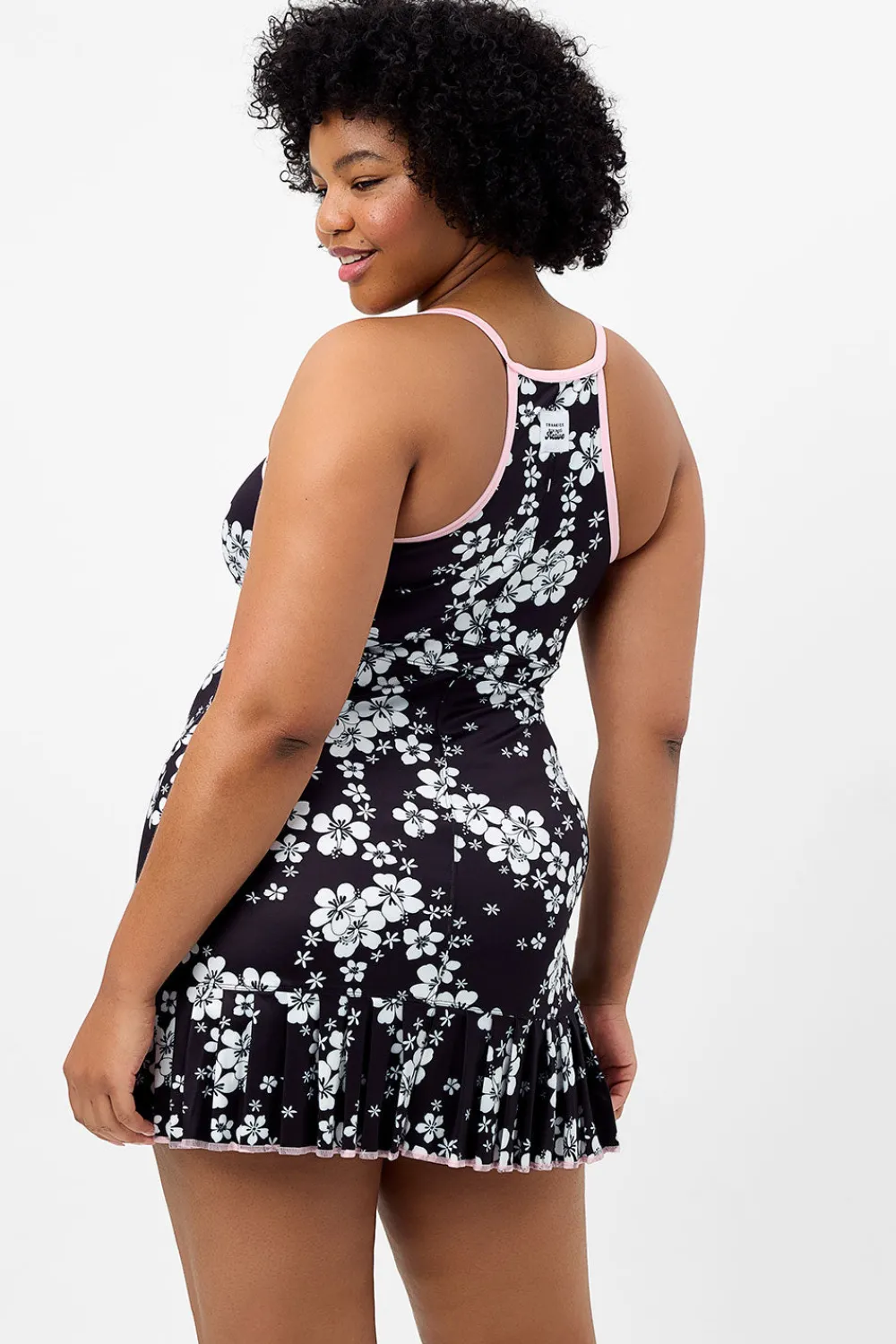 Active^Frankies Bikinis Swift Floral Tennis Dress Plush Plumeria