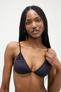 Tops|Bikinis^Frankies Bikinis Tanner Triangle Bikini Top Black