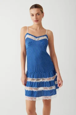 Dresses^Frankies Bikinis Tennessee Satin Midi Dress Sailor Dot