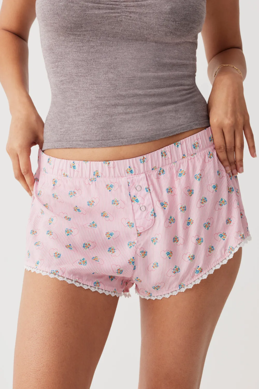 Bottoms^Frankies Bikinis Tinsley Mini Boxer Short Sweetheart Stripe