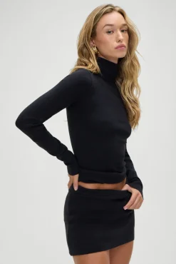 Tops|Matching Sets^Frankies Bikinis Tucker Knit Sweater Black