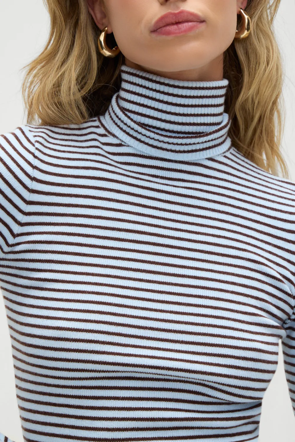 Tops|Cloud Knits^Frankies Bikinis Tucker Knit Sweater Montauk Stripe