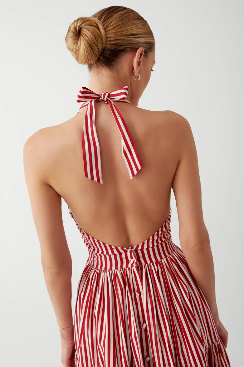 Dresses^Frankies Bikinis Tulsa Halter Midi Dress Scarlet Stripe