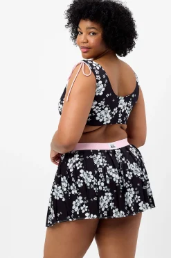 Active^Frankies Bikinis Windy Floral Tennis Skirt Plush Plumeria