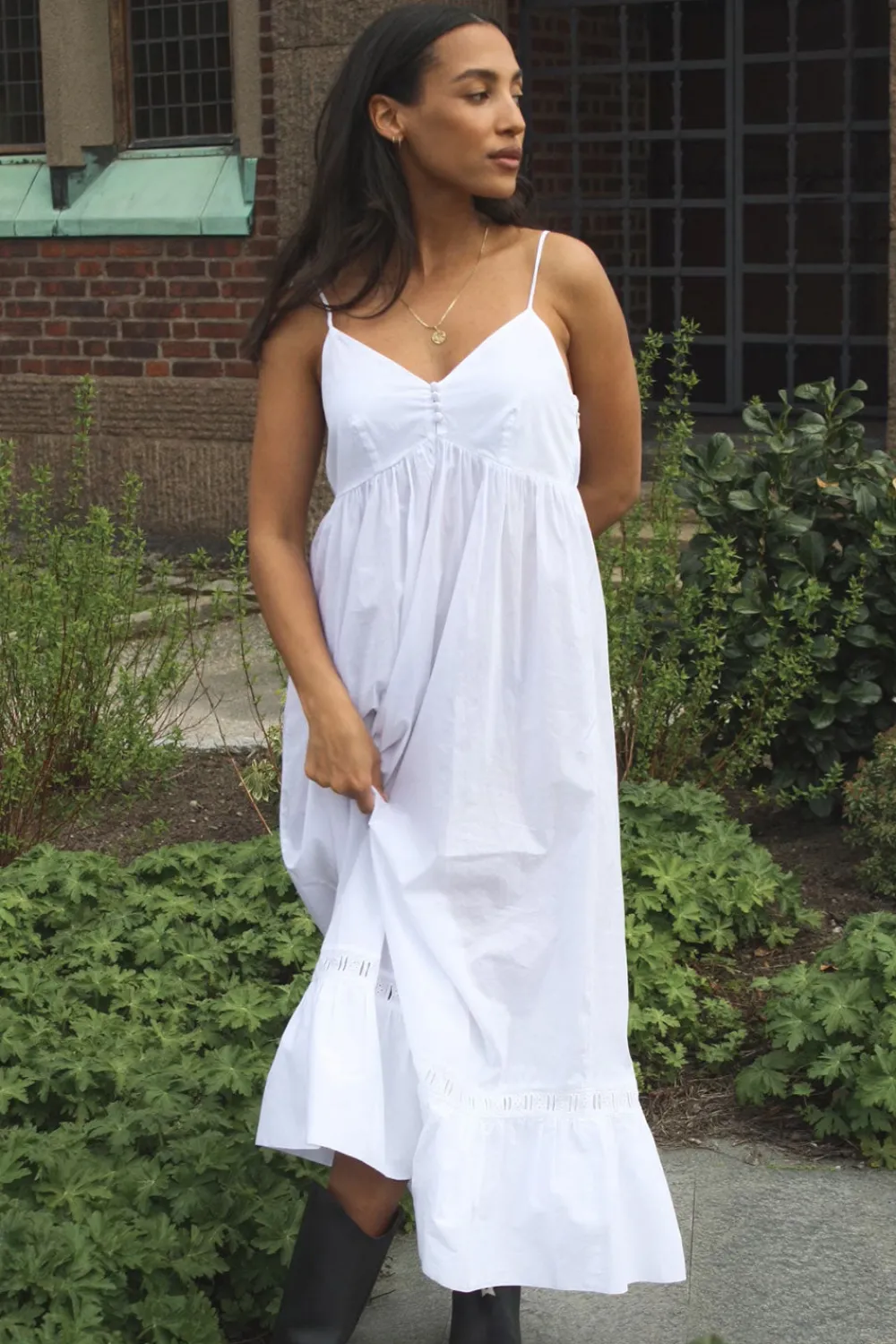 Dresses^Frankies Bikinis X DJERF AVENUE Airy Poplin Midi Dress White