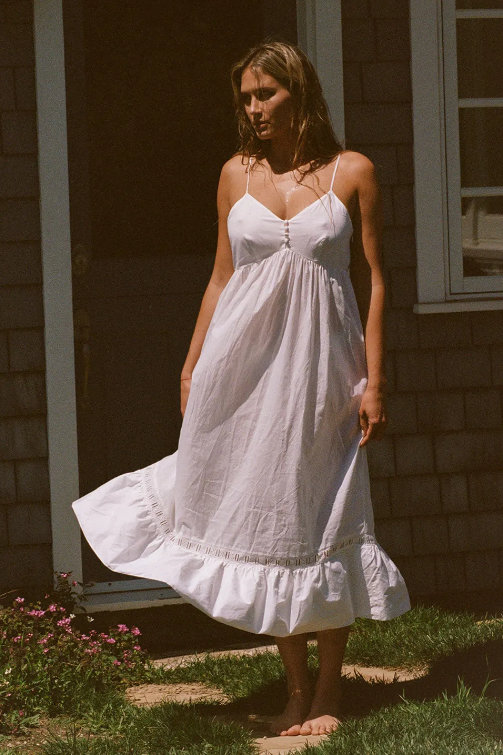 Dresses^Frankies Bikinis X DJERF AVENUE Airy Poplin Midi Dress White