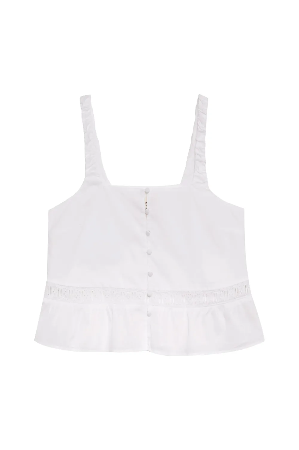 Tops|Matching Sets^Frankies Bikinis X DJERF AVENUE Airy Poplin Buttoned Top White
