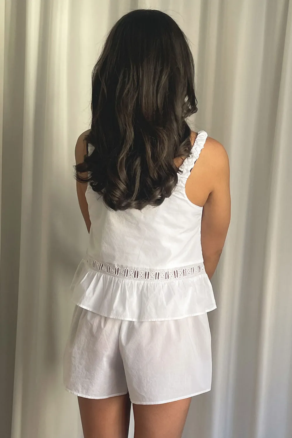 Bottoms|Matching Sets^Frankies Bikinis X DJERF AVENUE Airy Poplin Mini Shorts White