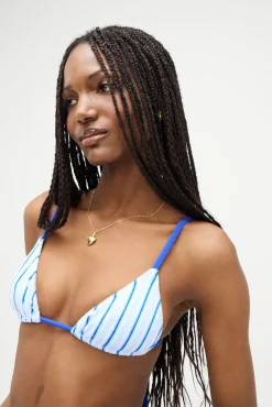 Tops|Bikinis^Frankies Bikinis X DJERF AVENUE Lumia Triangle Bikini Top Seaside Stripe