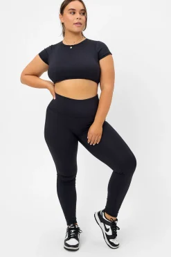 Active^Frankies Bikinis Zippy Crop Top Black